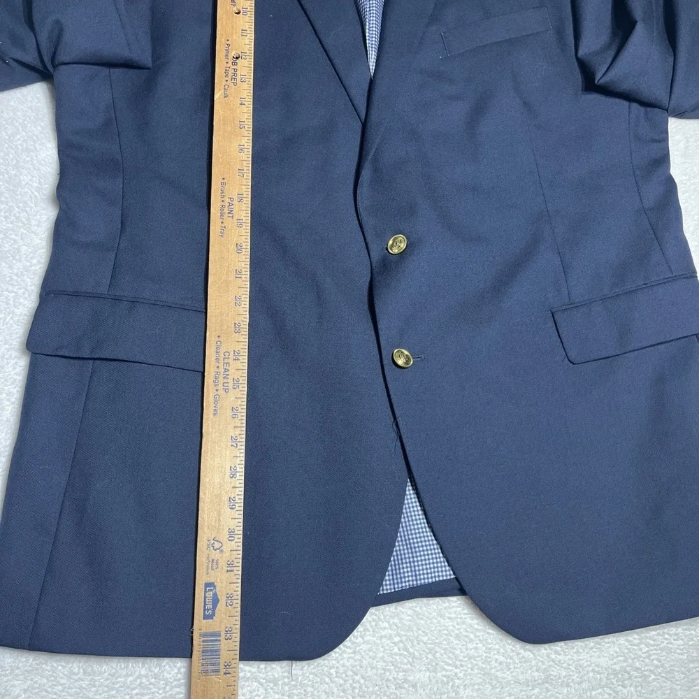 Stafford Wool Blazer Mens 48L Navy Blue 2 Gold Button Classic Executive Coat